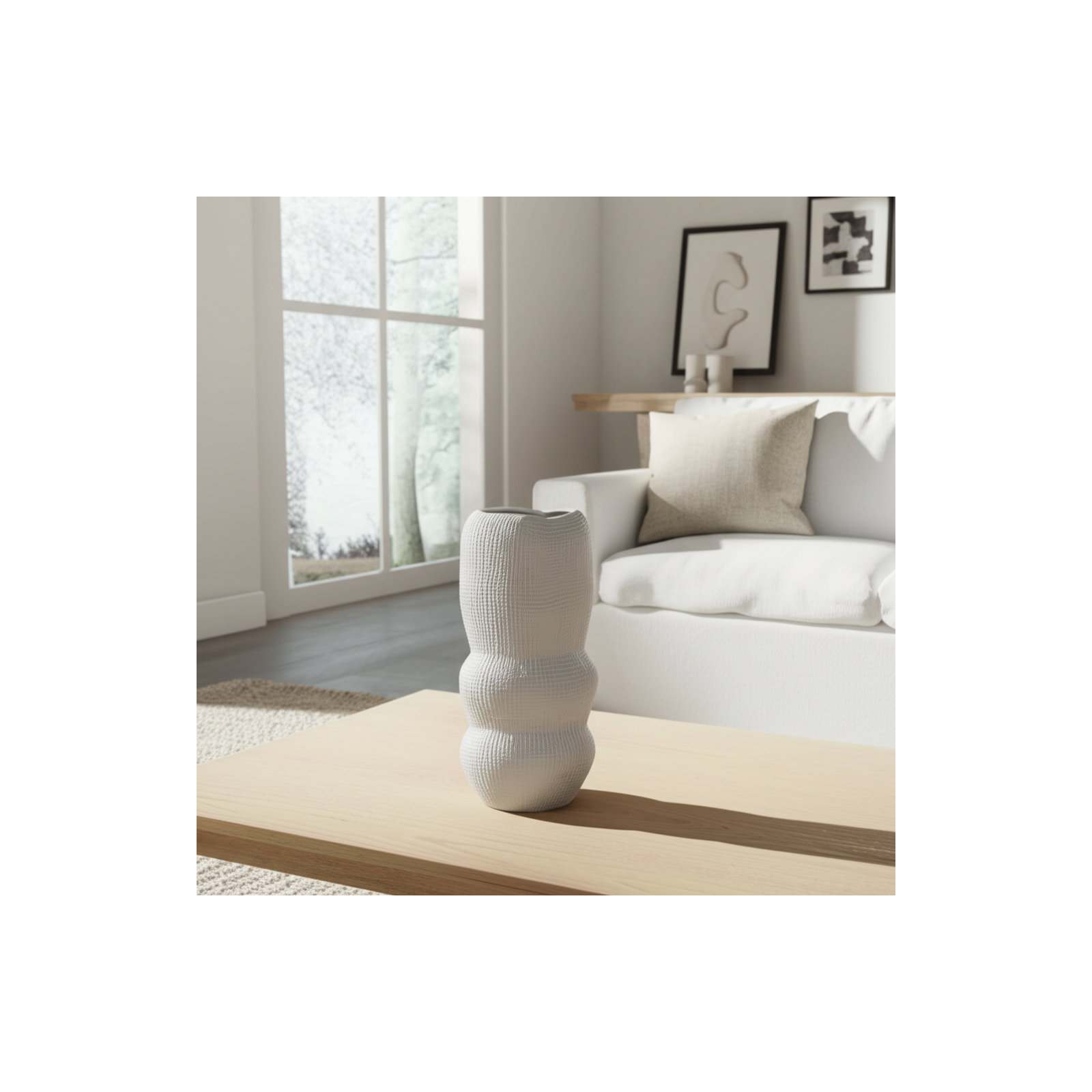 Gottfried Stoneware Table Vase, 12" H x 5" W x 5" D