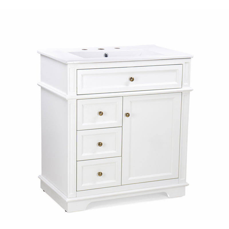 Meuble-lavabo 30 po avec lavabo, Blanc