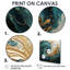 Or bleu sarcelle spirale océan V - abstrait spirales murales 4 pièces-1007768588-1007768586