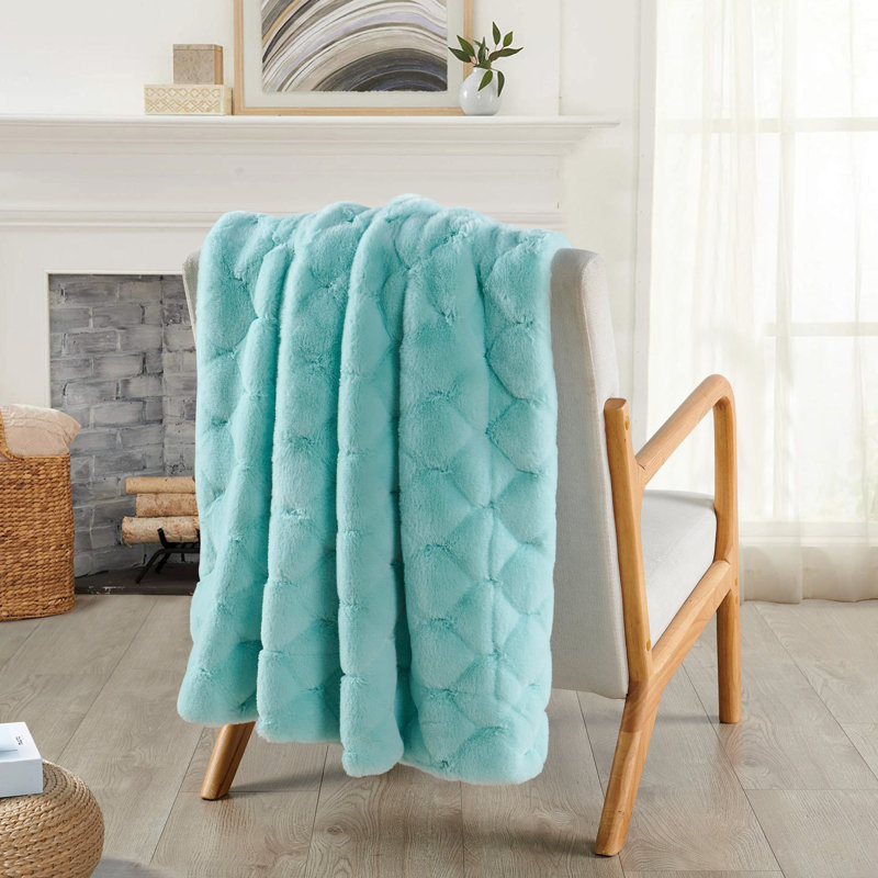 Throw Blanket, Bleached Aqua