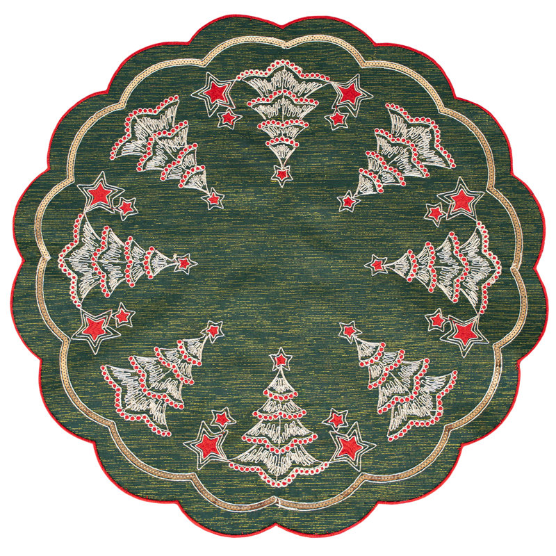 Arbre de Noël brodé Doily, 16" Round