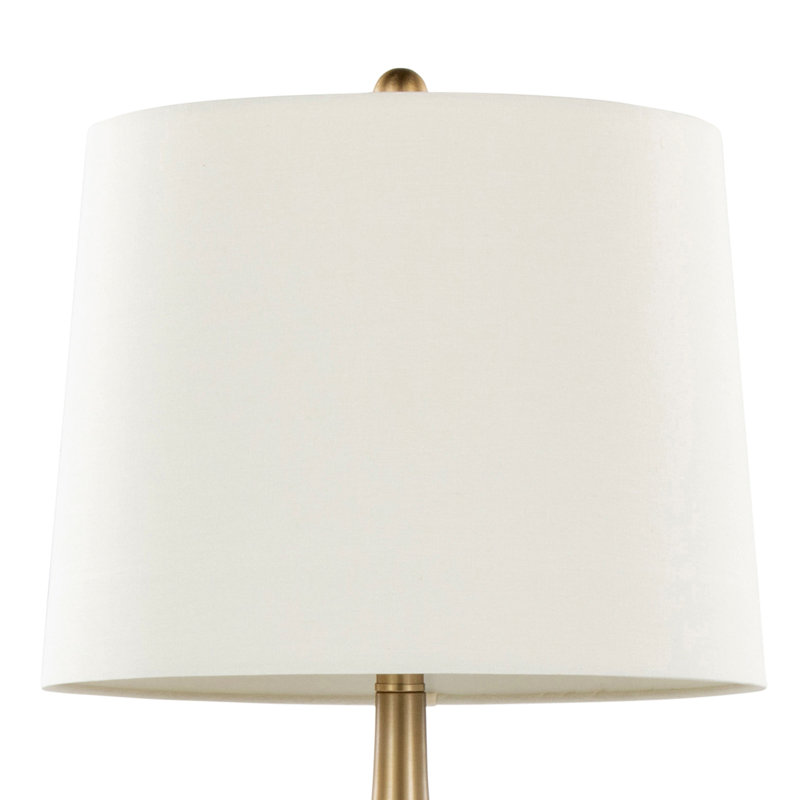 Lampe de table contemporaine en métal, Doré, Blanc