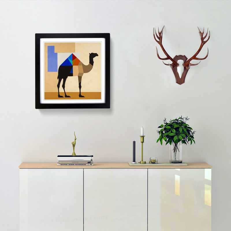 Camel Suprematism No.1 - Framed Print, Black