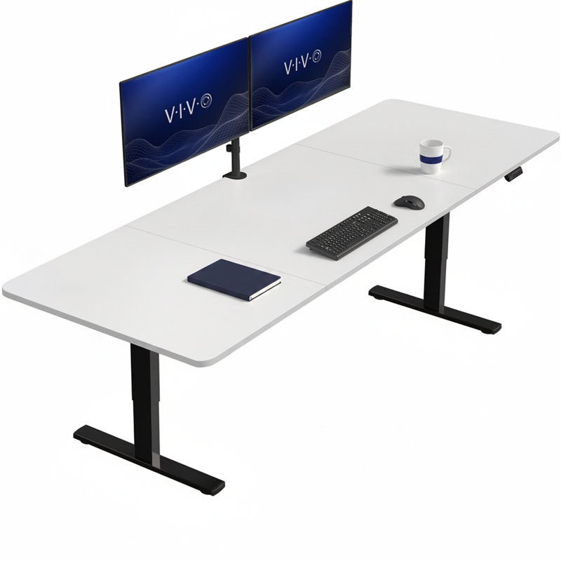 Poste de travail électrique Vivo, L 82,7 po, Noir, Blanc