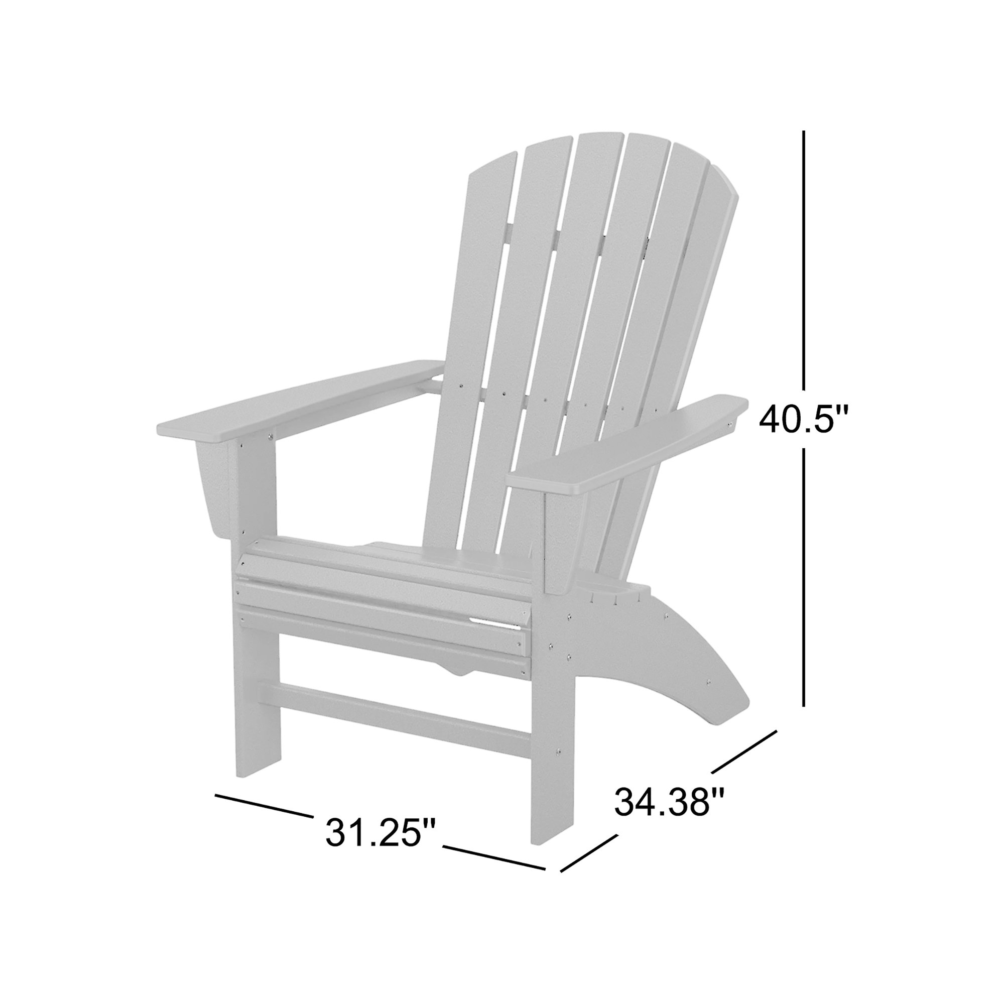POLYWOOD Nautical Curveback Adirondack Chair, Black