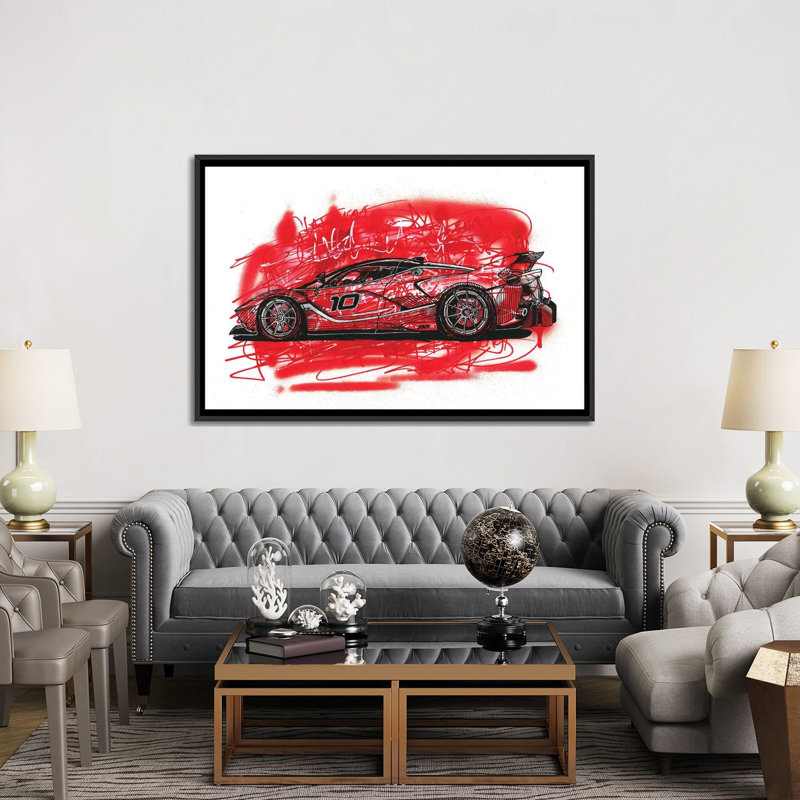 « la ferrari fxx k », impression sur toile, H 18 po x l 26 po x P 1,5 po, Toile avec cadre noir, Pas de tapis