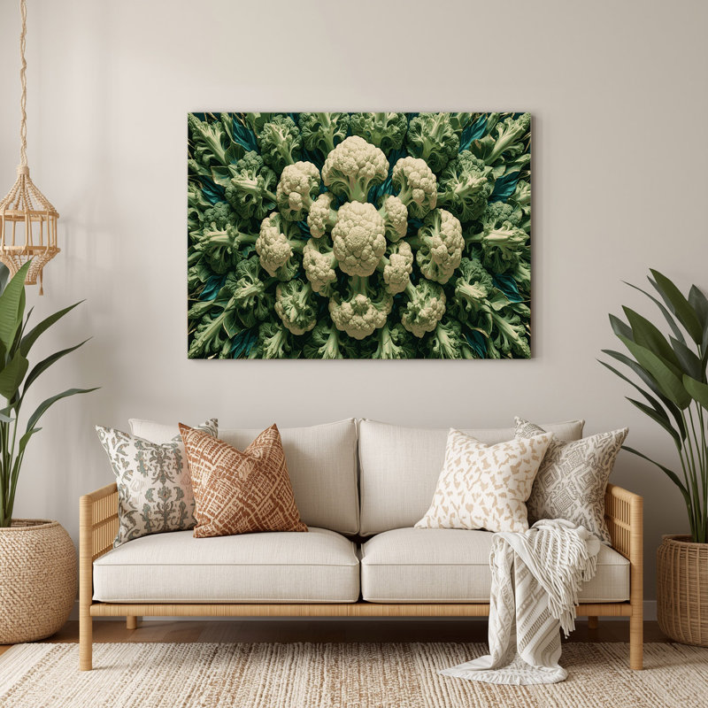 Vegetables Cauliflower Romanesco Green Metal Wall Art, 12'' H x 18'' W