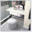 Table basse ronde avec repose-pieds avec plateau rabattable