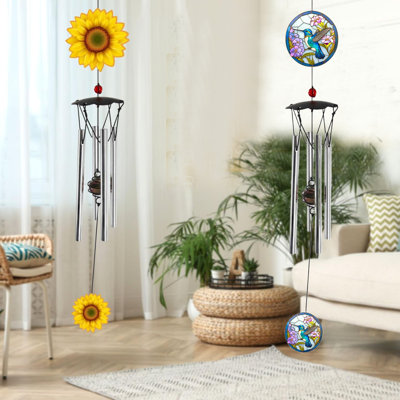 2pcs Wind Chimes for Outside 24" Hummingbird Wind Chimes Outdoor Home Patio Garden Decor Hummingbird Gifts Windchimes Outdoors Gift Ideas
