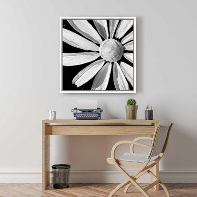Desaturated Flower - White Framed Canvas for Home Decor