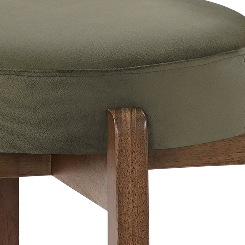 Tabourets de comptoir en bois d'hévéa avec repose-pieds Elise, Vert, 4