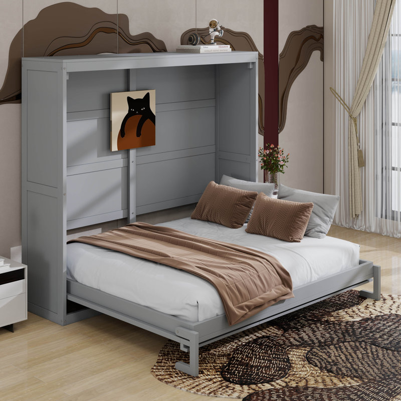Lit escamotable Murphy, Gris, Lit double