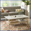 Mid-Century Two-Tone Coffee Table for Living Room, Solid Wood Frame &amp; MDF Storage Shelf