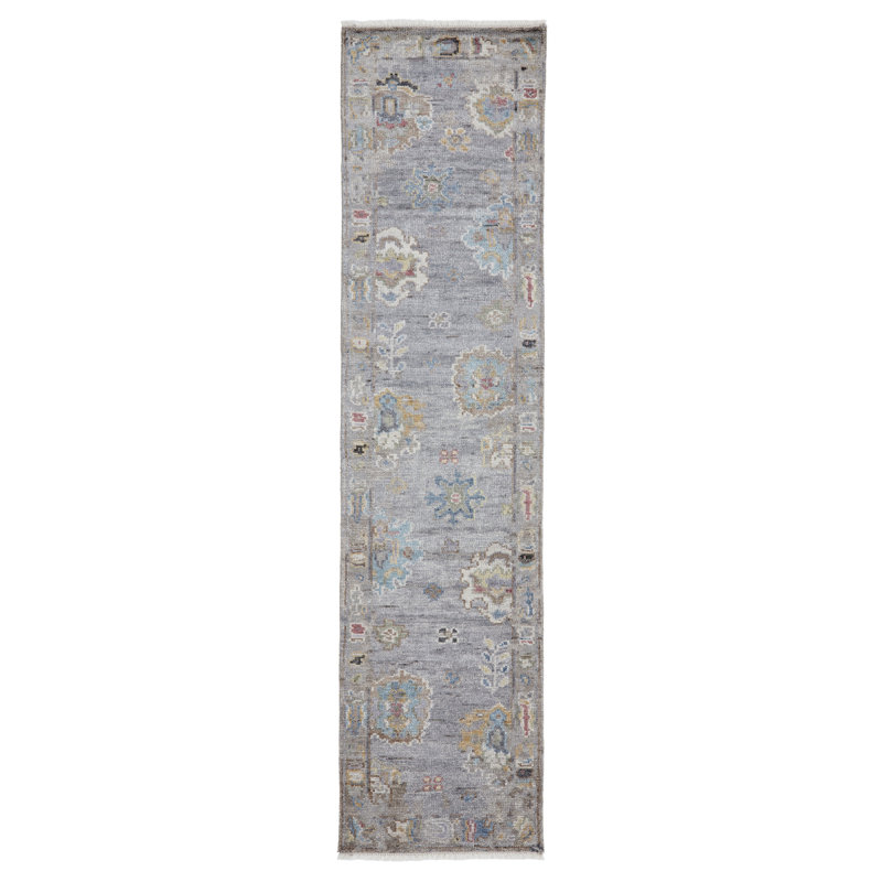 Francessca Handmade Oushak Wool Oriental Area Rug, Runner 2'6" x 10'