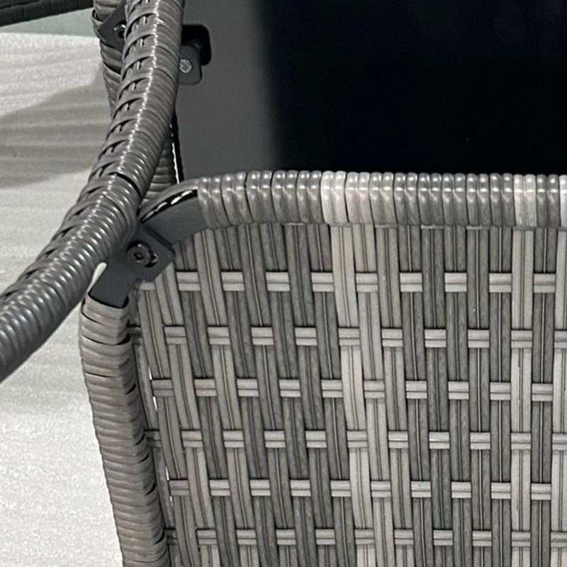 Outsunny Rattan Side Table With Storage Shelf, Aluminum Frame, Tempered Glass Top For Outdoor Use And Durability, Gray