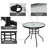 Daylin Round Glass Outdoor Coffee Table Umbrella Hole , 32 " W 32 " D