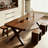 Solid wood rectangular dining table-176882272