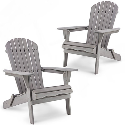 Ensemble de 2 chaises Adirondack pliantes en bois pour l'extérieur