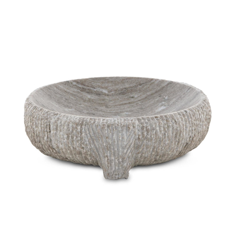 Montero Bowl, Antique White Marble