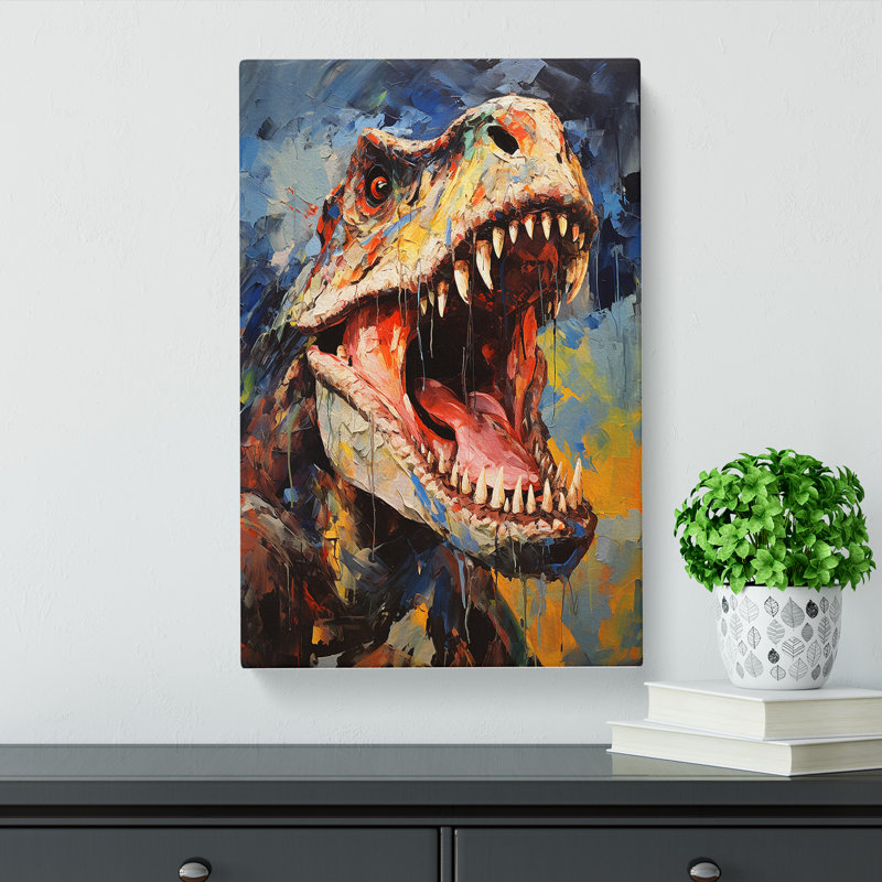 Tyrannosaurus Rex Expressionism - Wrapped Canvas, 60cm H x 40cm W x 3cm D