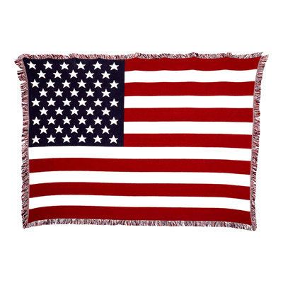 Patriotic Comfort: Cotton Flag Blanket - Soft, Woven Tapestry Throw (69x48)