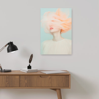Peach Dream Delicate Dreamy Elegant Portrait Wall Art Print