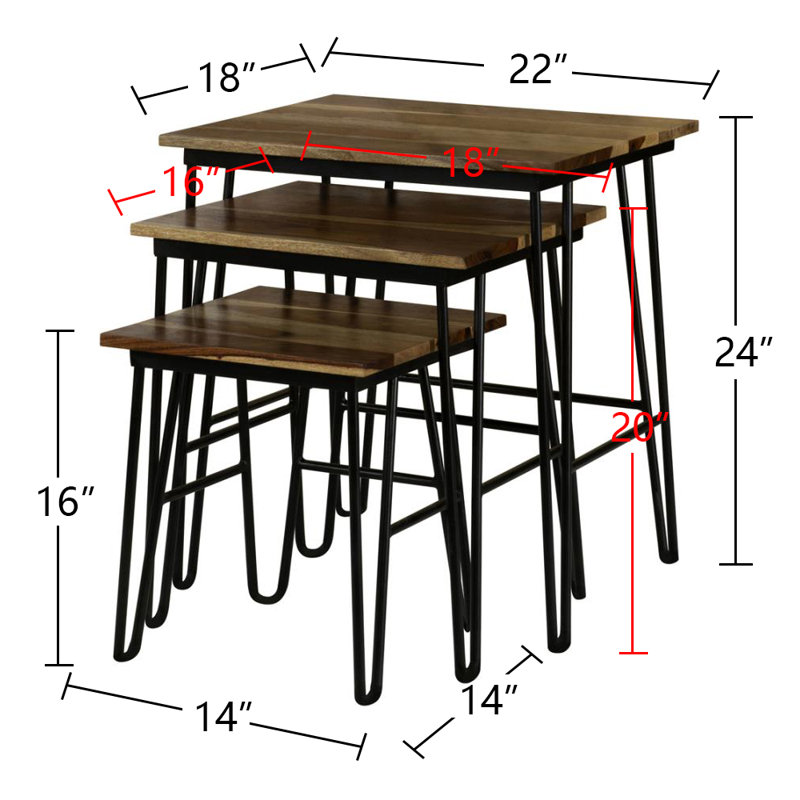 Tables gigognes en bois