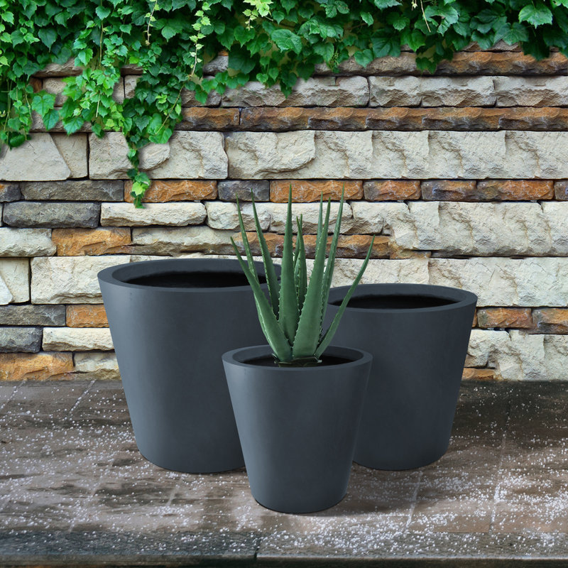 Pot de fleurs Waitman, Gris anthracite