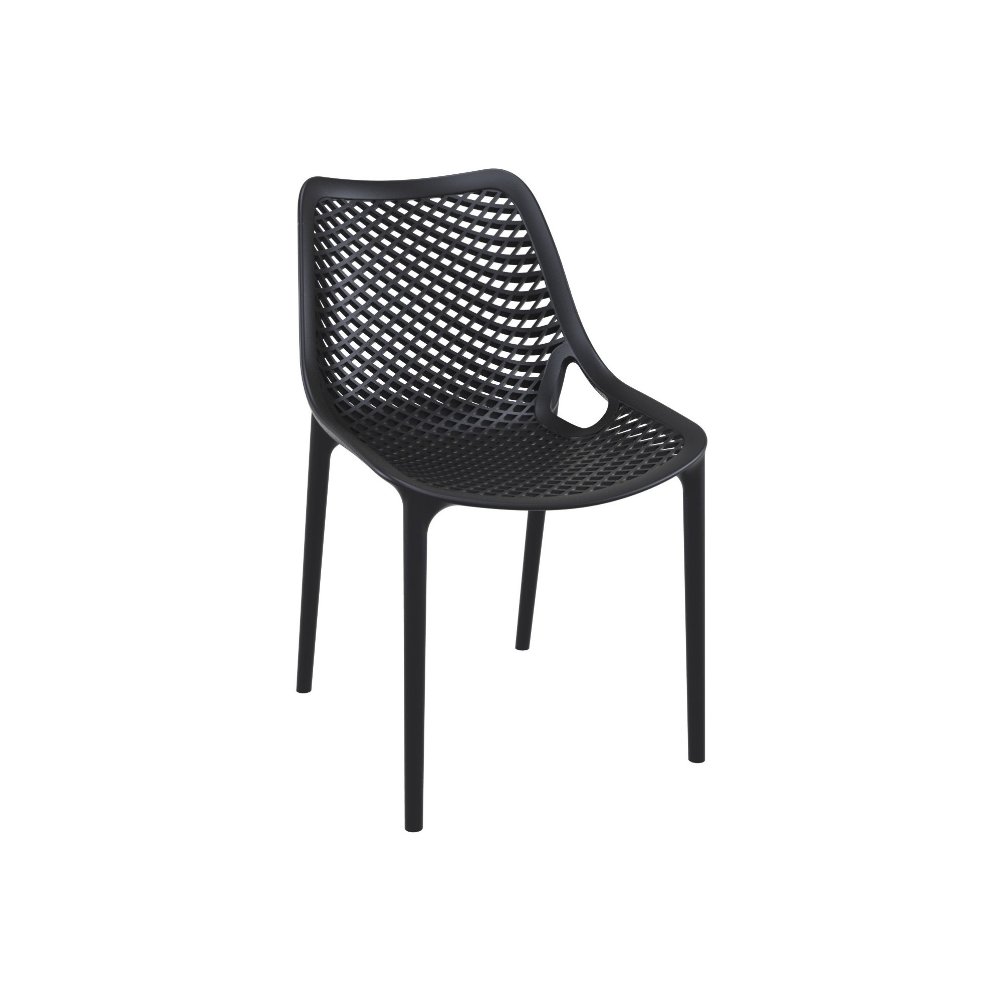 Farrah 31" W Square 4-Person Plastic Patio Dining Set, White/Black
