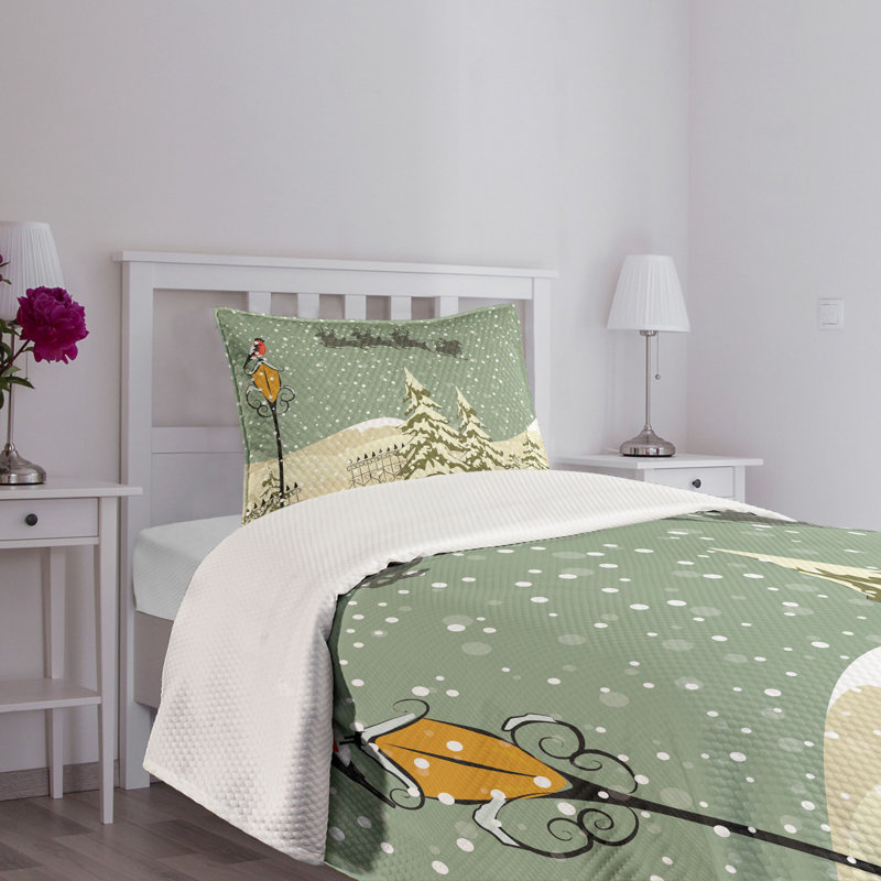 Twin White Quilted Kids Bedspread Set with Pillow Sham
