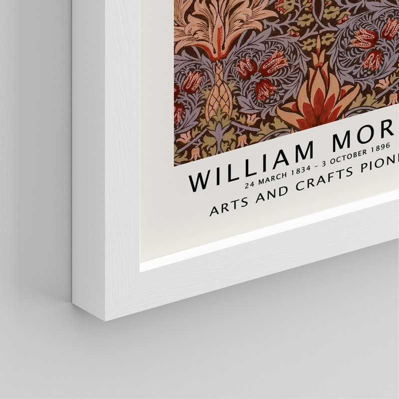 «Botanical Pattern Collage» encadré sur papier, 4 pièces par William Morris, H 10 po x l 8 po, Blanc