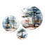«Delicate Spring Forest Blooms - Pine Trees», ensemble de 3 impressions murales en métal