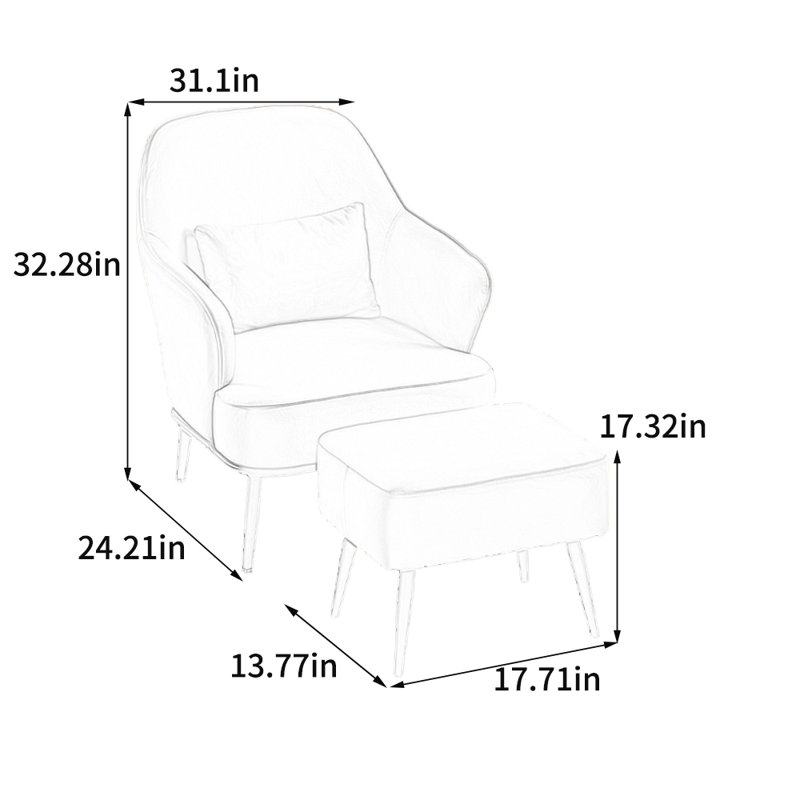 Fauteuil inclinable en métal éponge de style minimaliste, Beige / orange Leathaire