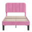 Lit plateforme rembourré en velours amélioré avec tête de lit réglable, conception renforcée et silencieuse, aucun sommier tapissier requis, support de lattes en bois robuste, assemblage facile-618794008-623717986