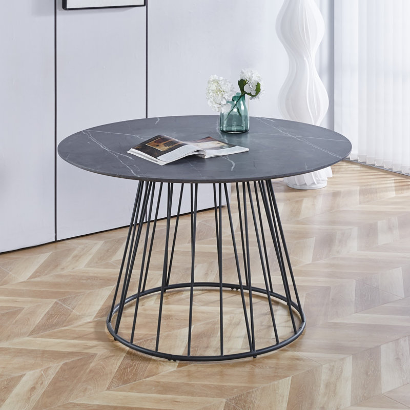 Mose Round Dining Table with Iron Base