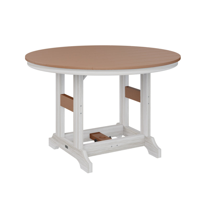 Garden Classic Outdoor Round Bar Table, Cedar, Seashell