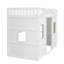 Lit mezzanine simple avec échelle - blanc-113955673-113955670