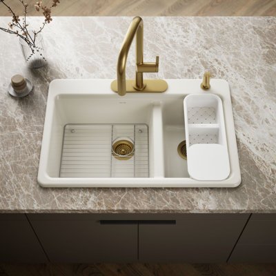 Riverby 33" top-mount double-bowl workstation kitchen sink