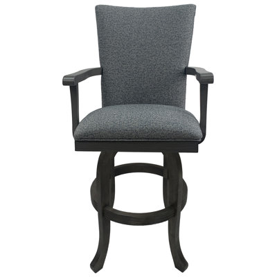Irminger Swivel Upholstered Counter Stool with Solid Wood Frame