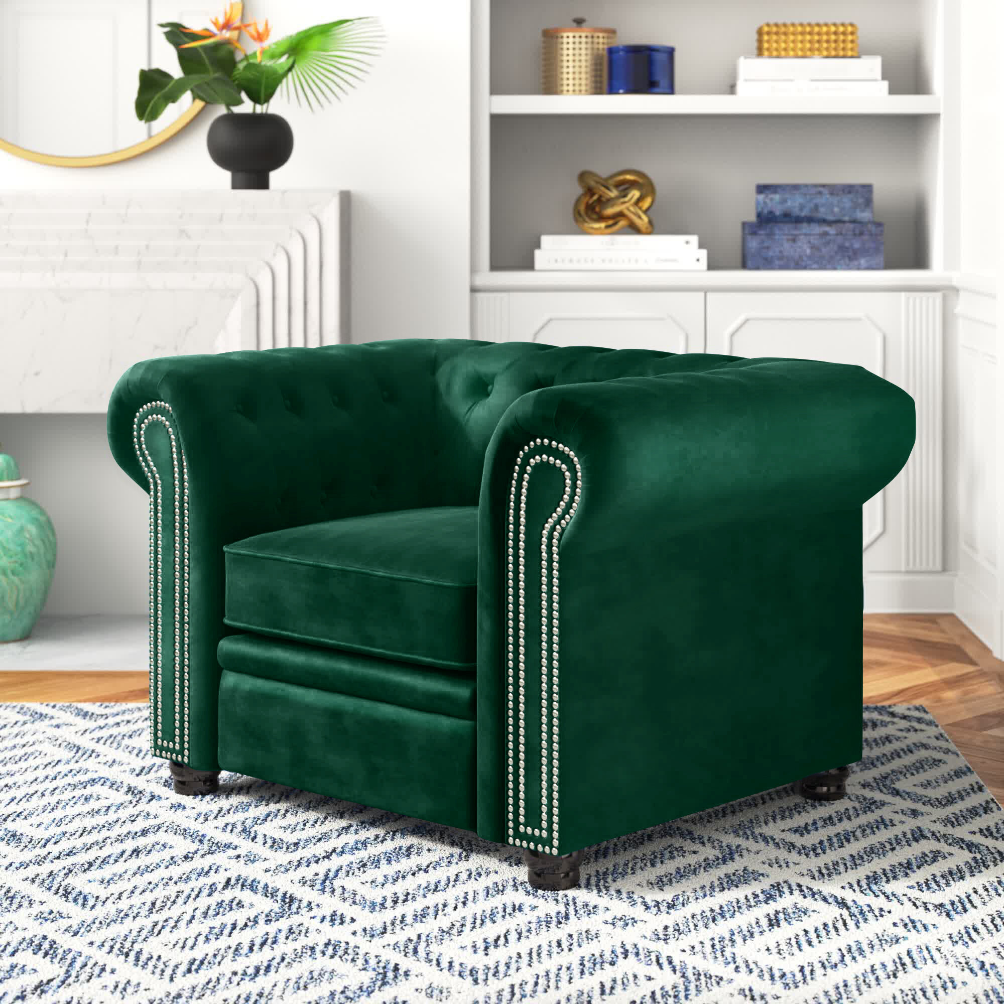 Pottsville velvet 2024 upholstered arm chair