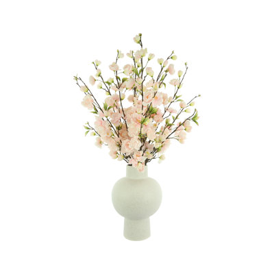 Organic Modern Cherry Blossoms in Ceramic Vase