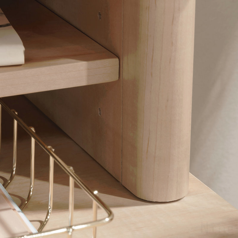 Bahut avec casiers de rangement, finition érable (sans table)
