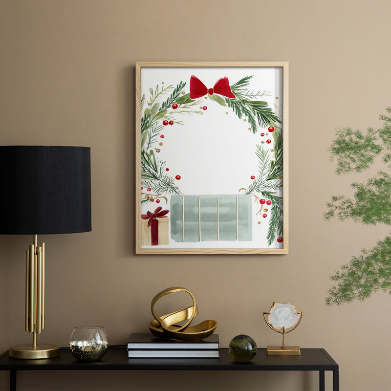 «Christmas Holiday Art CMXVI», reproduction d'art encadrée - bois massif, Naturel, H 11 po x l 9 po