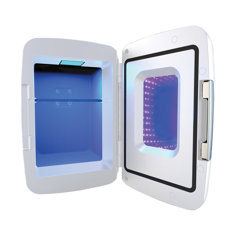 Mini réfrigérateur portatif à boissons rétro 6 lumières, Blanc