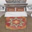 Carreaux marocains orange collage I - ensemble de housse de couette bohémien chic - microfibre de polyester-38758617