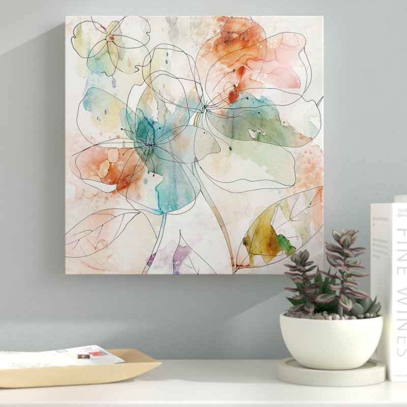Floral Flow II - reproduction d'art, H 24 po x l 24 po x P 1,5 po, Toile tendue, Sans cadre