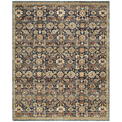 Anelka Hand Knotted Wool Abstract Area Rug in Gray