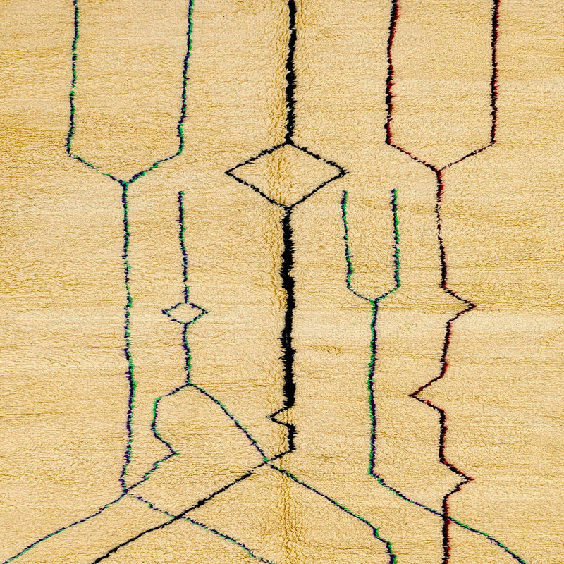 Tapis abstrait à motif abstrait moderne 2905, Carré 8 pi