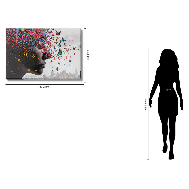 Art mural sur toile Portrait de papillon - 32 po x 47 po