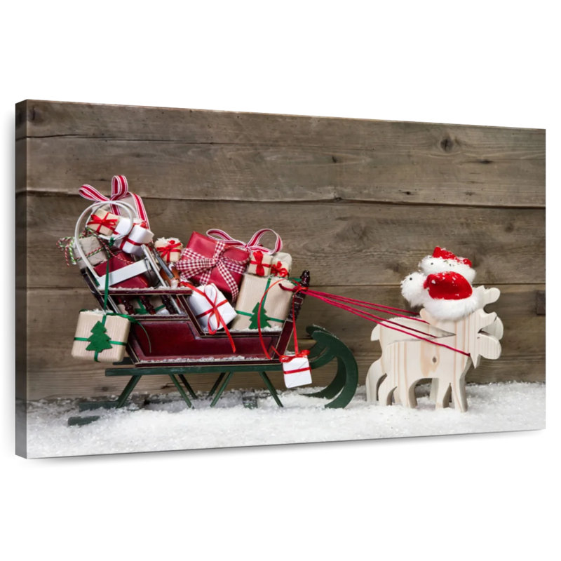 Père Noël en traîneau, H 32 po x l 48 po